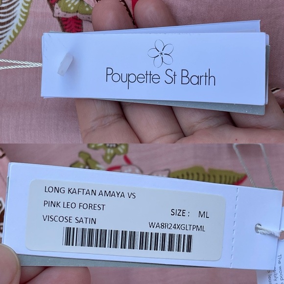 poupette st barth long kaftan amaya pink leo forest size M/L - Picture 10 of 16